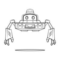 flygande robot illustration på vit bakgrund vektor