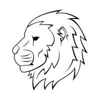 lejon huvud illustration på vit bakgrund vektor