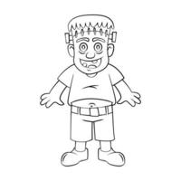 Frankenstein Kostüm Illustration auf Weiß Hintergrund vektor