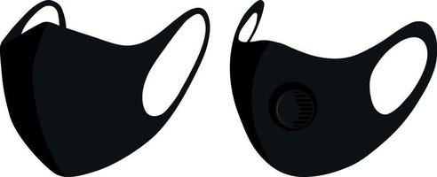 medicinsk mask.tyg mask av svart Färg. en mask till skydda mot virus. en betyder av skydd mot de spridning av virus. vektor illustration isolerat på en vit bakgrund