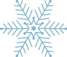 schöne blaue Schneeflocke. eine Schneeflocke von komplexer Form. ein Symbol für Winter und Neujahr. Vektor-Illustration isoliert auf weißem Hintergrund vektor