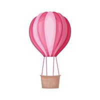 heiße Luft Ballon mit ein Korb. multi farbig Ballon. ein Ballon zum fliegend und reisen. Vektor Illustration isoliert auf ein Weiß Hintergrund