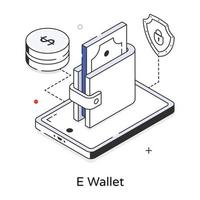 trendige E-Brieftasche vektor