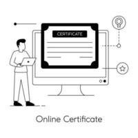 trendig uppkopplad certifikat vektor