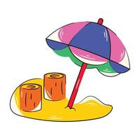 modisch Strand Regenschirm vektor