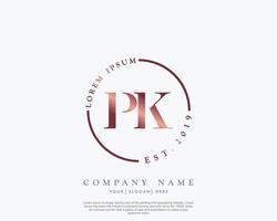 Initiale Brief pk feminin Logo Schönheit Monogramm und elegant Logo Design, Handschrift Logo von Initiale Unterschrift, Hochzeit, Mode, Blumen- und botanisch mit kreativ Vorlage vektor