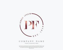 Initiale Brief pf feminin Logo Schönheit Monogramm und elegant Logo Design, Handschrift Logo von Initiale Unterschrift, Hochzeit, Mode, Blumen- und botanisch mit kreativ Vorlage vektor