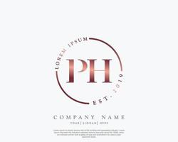 Initiale Brief ph feminin Logo Schönheit Monogramm und elegant Logo Design, Handschrift Logo von Initiale Unterschrift, Hochzeit, Mode, Blumen- und botanisch mit kreativ Vorlage vektor