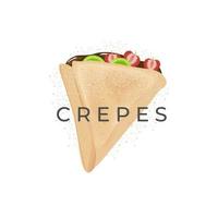 mat illustration av crepes lämplig för frukost med friska frukt fyllningar vektor