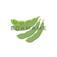 grön edamame böna enkel illustration logotyp vektor