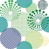 unterschiedlich geformte Kreise grünes pantone nahtloses Muster, glänzender Kugelhintergrund, moderne schöne Tapete vektor