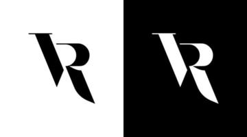 vr Logo Vektor Monogramm Brief Initiale schwarz und Weiß Symbol Illustration Stil Designs Vorlagen