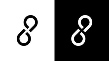 Unendlichkeit Schleife Logo Vektor Monogramm 8 schwarz und Weiß Symbol Illustration Stil Designs Vorlagen