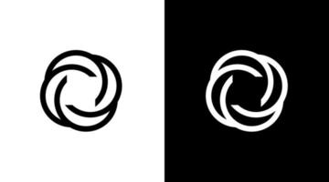 Gemeinschaft Logo Monogramm Wirbel Spiral- schwarz und Weiß Symbol Illustration Vektor Designs Vorlagen