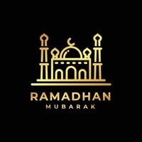 ramadan logotyp. moské gyllene logotyp design vektor illustration