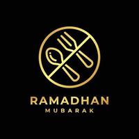 ramadan fastende goldene logo-design-vektorillustration. Fasten-Logo-Vektor vektor