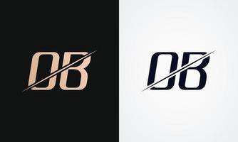 ob brev logotyp design vektor mall. guld och svart brev ob logotyp design