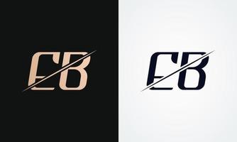 eb Brief Logo Design Vektor Vorlage. Gold und schwarz Brief eb Logo Design