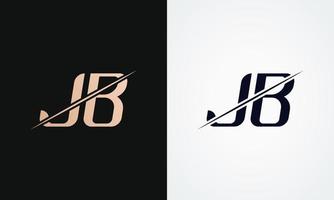 J B brev logotyp design vektor mall. guld och svart brev J B logotyp design