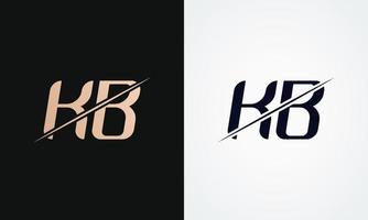 kb Brief Logo Design Vektor Vorlage. Gold und schwarz Brief kb Logo Design