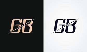 gb brev logotyp design vektor mall. guld och svart brev gb logotyp design