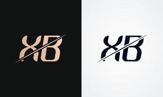 xb brev logotyp design vektor mall. guld och svart brev xb logotyp design