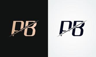 pb brev logotyp design vektor mall. guld och svart brev pb logotyp design