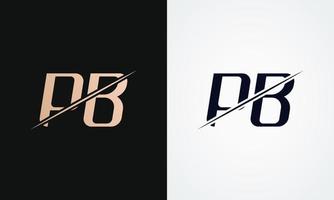 pb Brief Logo Design Vektor Vorlage. Gold und schwarz Brief pb Logo Design