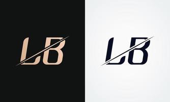lb brev logotyp design vektor mall. guld och svart brev lb logotyp design