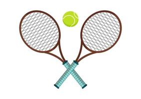 Tennis Schläger mit Tennis Ball isoliert auf Weiß Hintergrund Vektor