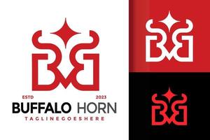 Brief b Büffel Horn Logo Logos Design Element Lager Vektor Illustration Vorlage