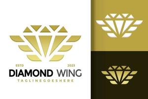 diamant vinge logotyp logotyper design element stock vektor illustration mall