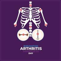 rheumatoide Arthritis Bewusstsein Tag. 2 Februar. Vorlage zum Hintergrund, Banner, Karte, Poster. Vektor Illustration.