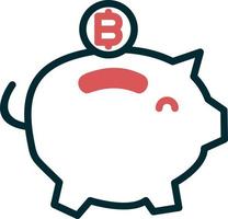 Bitcoin Schweinchen Bank Vektor Symbol