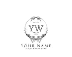 anfängliches yw-schönheitsmonogramm und elegantes logo-design, handschriftlogo der ersten unterschrift, hochzeit, mode, blumen und botanik mit kreativer vorlage. vektor