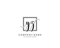 anfängliches yz-schönheitsmonogramm und elegantes logo-design, handschriftlogo der ersten unterschrift, hochzeit, mode, blumen und botanik mit kreativer vorlage. vektor