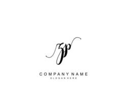 anfängliches zp-schönheitsmonogramm und elegantes logo-design, handschriftliches logo der ersten unterschrift, hochzeit, mode, blumen und botanik mit kreativer vorlage. vektor