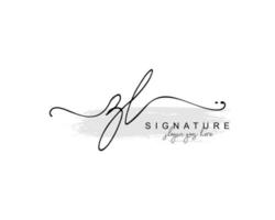 anfängliches zl-schönheitsmonogramm und elegantes logo-design, handschriftliches logo der ersten unterschrift, hochzeit, mode, blumen und botanik mit kreativer vorlage. vektor