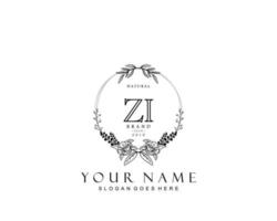 första zi skönhet monogram och elegant logotyp design, handstil logotyp av första signatur, bröllop, mode, blommig och botanisk med kreativ mall. vektor