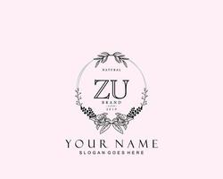 Initial zu Beauty-Monogramm und elegantes Logo-Design, Handschrift-Logo der Erstunterschrift, Hochzeit, Mode, Blumen und Pflanzen mit kreativer Vorlage. vektor