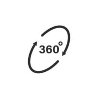 360 grader rotation vinkel ikon vektor begrepp design mall