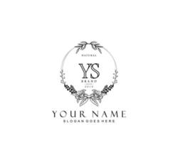 anfängliches ys-schönheitsmonogramm und elegantes logo-design, handschriftliches logo der ersten unterschrift, hochzeit, mode, blumen und botanik mit kreativer vorlage. vektor