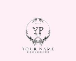 anfängliches yp-schönheitsmonogramm und elegantes logo-design, handschriftlogo der ersten unterschrift, hochzeit, mode, blumen und botanik mit kreativer vorlage. vektor