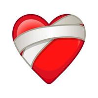 Herz im Bandagen groß Größe Symbol zum Emoji Lächeln vektor