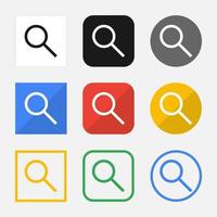 uppsättning av Sök ikoner för din webb webbplats eller mobil app vektor