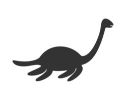 nessie eller loch ness monster silhuett. känd varelse i skott folklore. dinosaurie plesiosaur ikon vektor