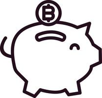 Bitcoin Schweinchen Bank Vektor Symbol