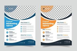 korporativ Geschäft Flyer Vorlage Design einstellen mit Blau, orange, rot und Gelb Farbe. Marketing, Geschäft Vorschlag, Förderung, werben, Veröffentlichung, Startseite Buchseite. vektor