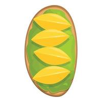 Zitrone Avocado Toast Symbol Karikatur Vektor. Brot Scheibe vektor