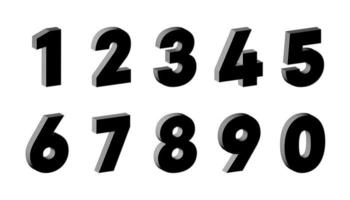 Nummer einstellen linear abstrakt Design. 3d Latein Alphabet Zahlen von 1 zu 0. Logo, korporativ Identität, Anwendung, kreativ Poster und mehr. vektor